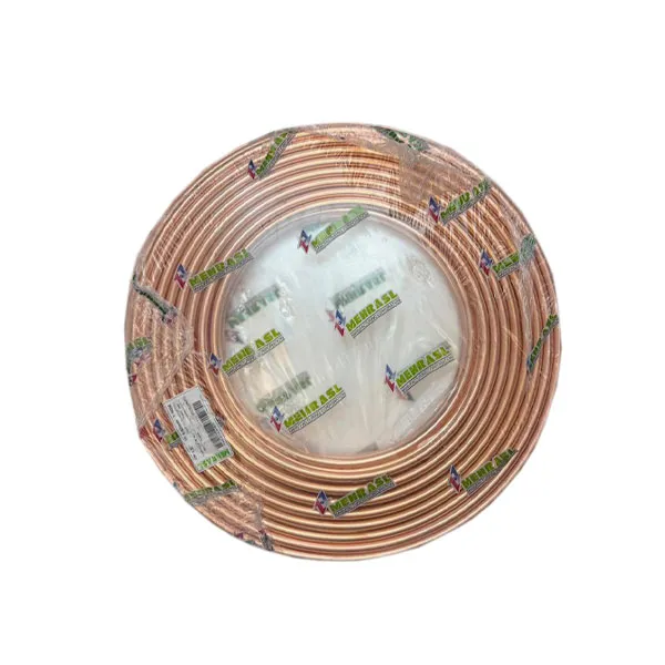 لوله مسی سایز 12 - 1/2 اینچ کد 0/25 - 0/63 میلیمتر مهراصل کلاف 50 متری