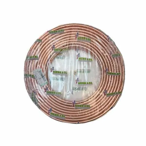 لوله مسی سایز 12 - 1/2 اینچ کد 0/30 - 0/75 میلیمتر مهراصل کلاف 50 متری